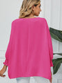 Monica Smocked Lantern Sleeve Round Neck Blouse