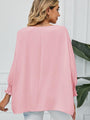 Monica Smocked Lantern Sleeve Round Neck Blouse