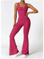 Saralen Wide Strap Bootcut Slit Active Jumpsuits
