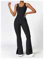 Saralen Wide Strap Bootcut Slit Active Jumpsuits