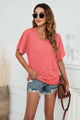 Merida V-Neck Side Ruched T-shirt