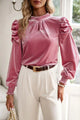 Alejandra Mock Neck Puff Sleeve Blouse