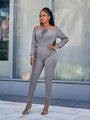 Dulce Up Off-Shoulder Long Sleeve Jumpsuits