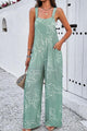 Nikauris Printed Wide Strap Jumpsuits with Pockets