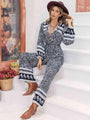Fernanda Printed Long Sleeve Wide Leg Jumpsuits