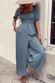 Gissel Printed Square Neck Jumpsuits with Pockets