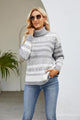 Mary Geometric Turtleneck Long Sleeve Sweater
