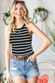 Olivia Striped Ribbed Round Neck Tank