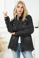 Camila Distressed Button Up Frayed Hem Jacket