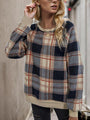 Laura Plaid Round Neck Long Sleeve Sweater - Vestir en Moda