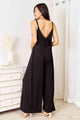 Sofia Double Take Full Size Soft Spaghetti Strap Tied Wide Leg Jumpsuits