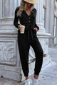 Klaireni Button Front Belted Jogger Jumpsuits with Pockets