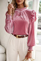 Alejandra Mock Neck Puff Sleeve Blouse