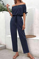 Marina Off-Shoulder Tie Cuff Jumpsuits with Pockets