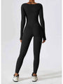 Leatris Square Neck Long Sleeve Sports Jumpsuits