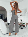 Julia Plaid One-Shoulder Wide Leg Jumpsuits