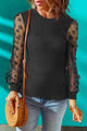 Sandy Double Take Textured Applique Long Sleeve Blouse