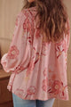 Paula Floral Smocked Tassel Tie Balloon Sleeve Blouse - Vestir en Moda
