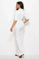 Sesarina Mock Neck Tie-Waist Half Sleeve Jumpsuits