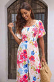 Naya Floral Smocked Square Neck Jumpsuit - Vestir en Moda