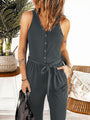 Ana Full Size Tie Waist Sleeveless Jumpsuits