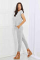 Meliza Comfy Days Full Size Boat Neck Jumpsuits in Grey
