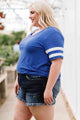 Vanessa Plus Size Striped V-Neck T-Shirt