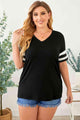 Vanessa Plus Size Striped V-Neck T-Shirt