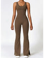Saralen Wide Strap Bootcut Slit Active Jumpsuits