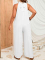 Nina Plus Size Sleeveless Halter Neck Wide Leg Jumpsuits