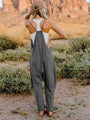 Viviana Double Size Sleeveless V-Neck Pocketed Jumpsuits