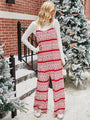Yolanda Christmas Color Contrast Wide-Legged Jumpsuits