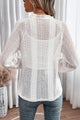Ronnie Openwork Button Up Long Sleeve Blouse