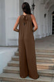 Waverly Double Take Full Size Tie Back Cutout Sleeveless Jumpsuit - Vestir en Moda