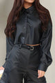 Rebeca Snap Down Dropped Shoulder Cropped Shirt