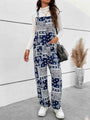 Osairis Printed Straight Leg Jumpsuits with Pockets