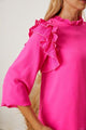 April Frill Ruffled Three-Quarter Sleeve Blouse