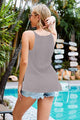 Eliana Openwork Grecian Neck Knit Tank Top