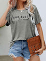 Leah GOD BLESS AMERICA Graphic Short Sleeve Tees