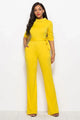 Sesarina Mock Neck Tie-Waist Half Sleeve Jumpsuits