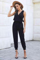Pamela Tied Surplice Neck Sleeveless Jumpsuits