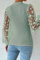 Sandy Double Take Textured Applique Long Sleeve Blouse