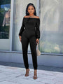 Dulce Up Off-Shoulder Long Sleeve Jumpsuits