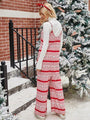 Yolanda Christmas Color Contrast Wide-Legged Jumpsuits