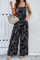 Nikauris Printed Wide Strap Jumpsuits with Pockets