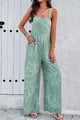 Nikauris Printed Wide Strap Jumpsuits with Pockets