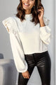 Sakura Ruffled Mock Neck Balloon Sleeve Blouse
