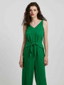 Amira Knot Detail Tie Front Sleeveless Jumpsuits