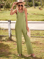 Erica Round Neck Sleeveless Jumpsuits with Pockets