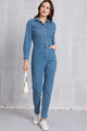 Isabel Snap Down Denim Jumpsuits with Pockets
